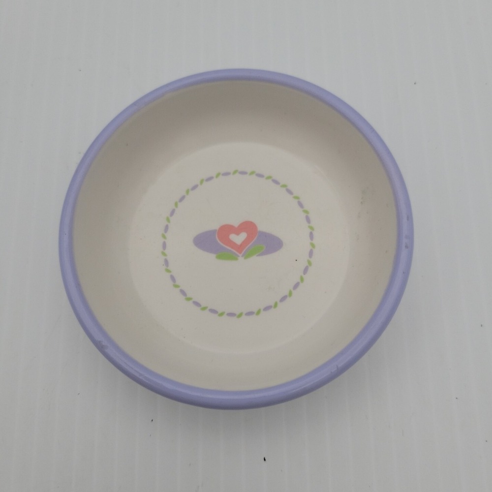 Pleasant Company Bitty Baby Lavendar & White Bowl